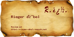 Rieger Ábel névjegykártya